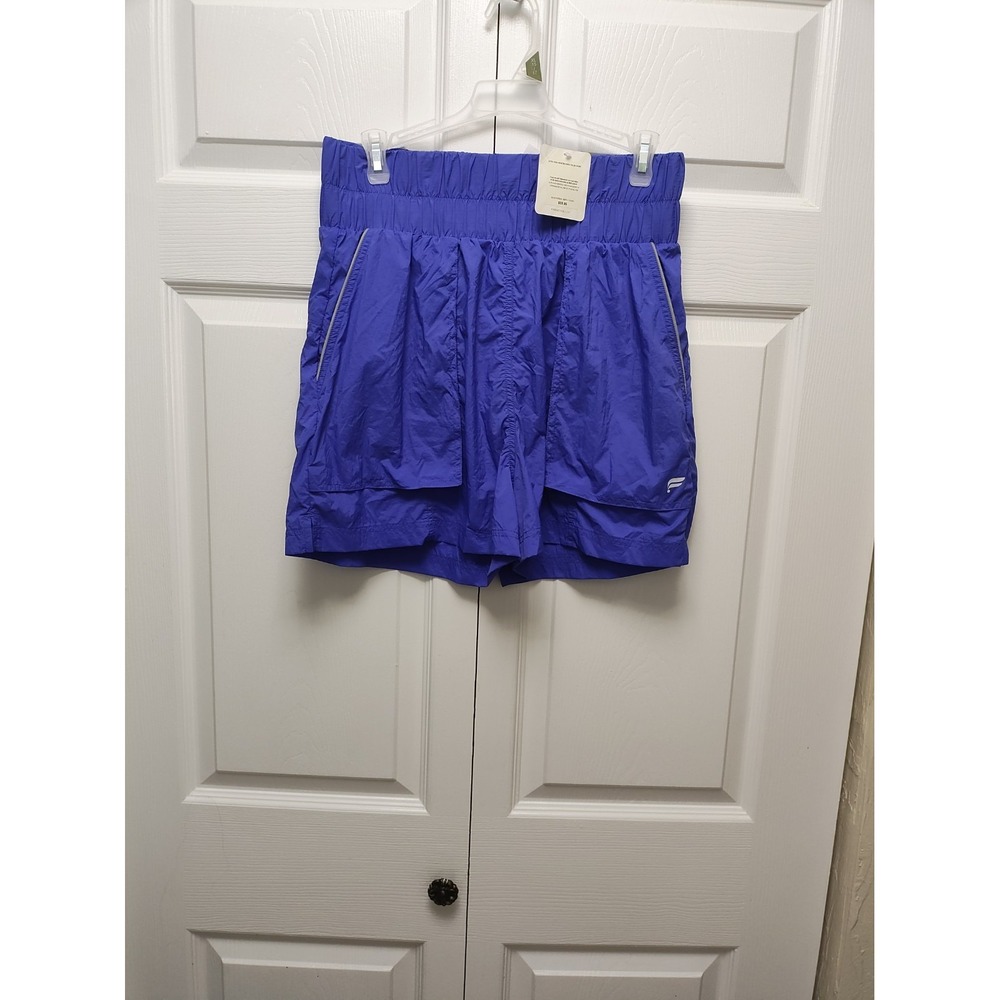 Fabletic Ultra High Waisted Piped Nylon Short With Extreme Royal Blue Reflective